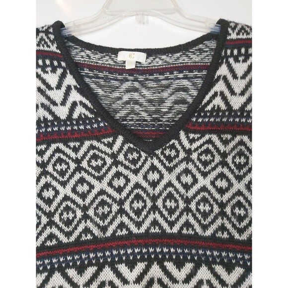 C Women's  Black And White Mid Length Sweater Dress Size Medium - Picture 7 of 9